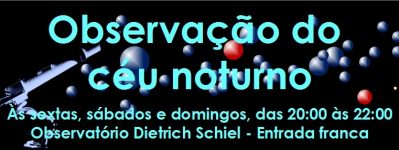 Observação do céu noturno com os telescópios do Observatório