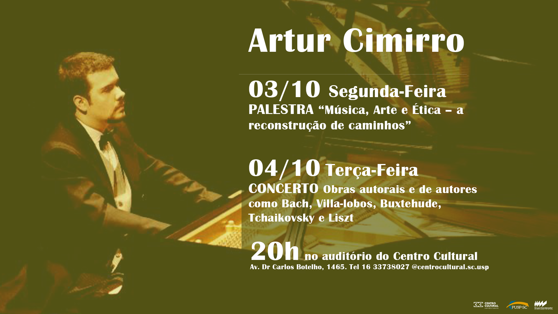 Palestra e Recital de Piano com Artur Cimirro